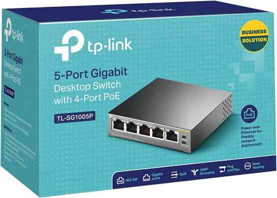Комутатор TP-Link TL-SG1005P, 5 портовий, 10/100/1000 / POE Вінниця
