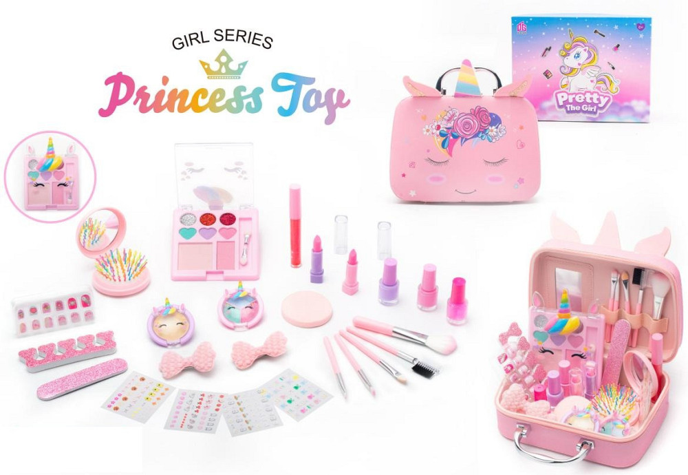 Набор детской косметики Princess Toy 25 предмета в чемодане с єдинорогом розовий Киев - изображение 1