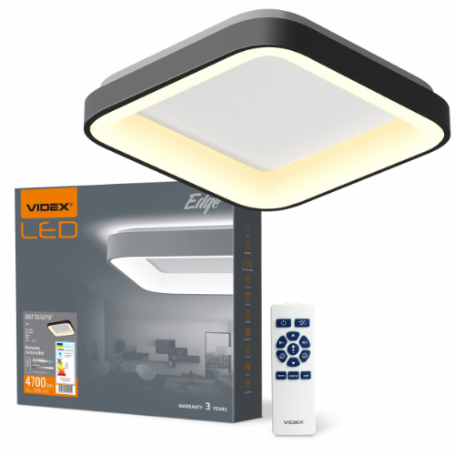 LED Світильник накладний 72W 2700-6000К 4700Lm 220V квадратний чорний VLE-ESC-72B Videx Житомир