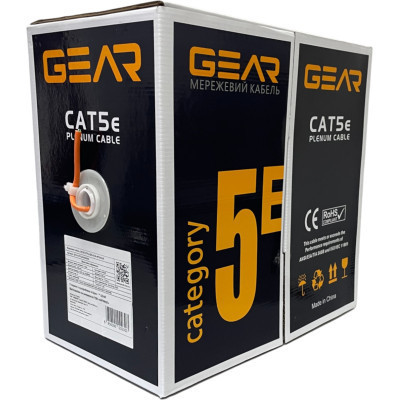 Кабель сетевой GEAR UTP 305м, cat.5e, CCA, 4*2*0,50, LSZH, indoor (GEC-UTPLCCA050305) Винница - изображение 2