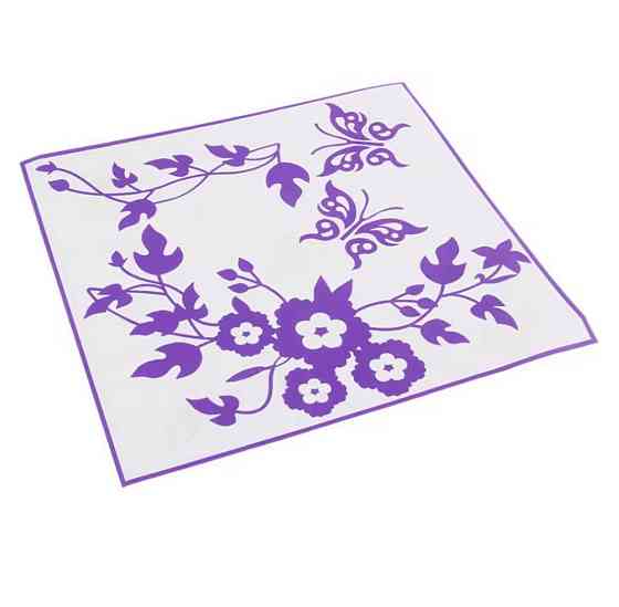 Наклейка на унитаз цветочная с бабочками 30 на 30 см сиреневый Киев