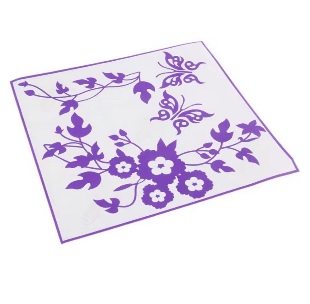 Наклейка на унітаз квіткова з метеликами 30 на 30 см бузковий Київ - фото 3