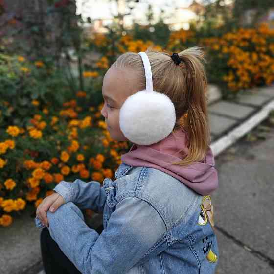 Хутряні навушники дитячі з Rex Білий Харків