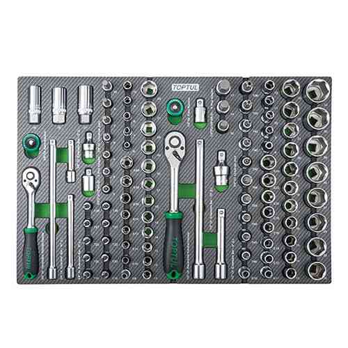 Набір інструменту комбінований 3/8", 1/2" 104ед. (в ложементі, тип D) TOPTUL GEDA429 Чернігів