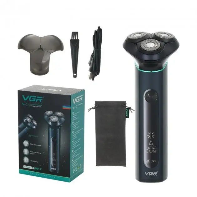 Электробритва VGR V-310 роторная для влажного и сухого бритья с LED-дисплеем и водонепроницаемая Одесса - изображение 8