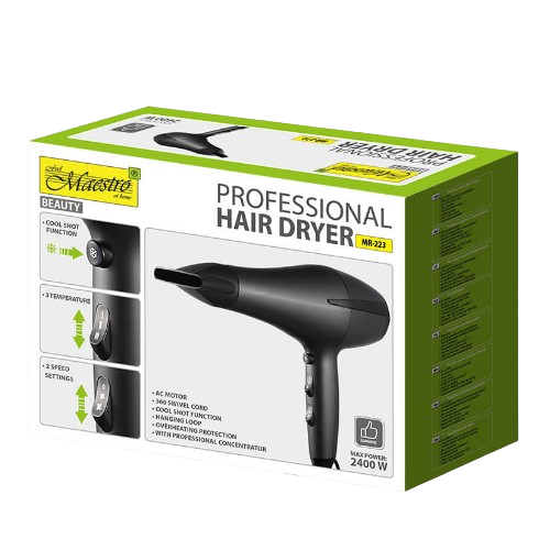 Фен для волосся 2000-2400W (2 швидкості/3 темпер.режими) MR-223 Maestro Житомир - фото 5