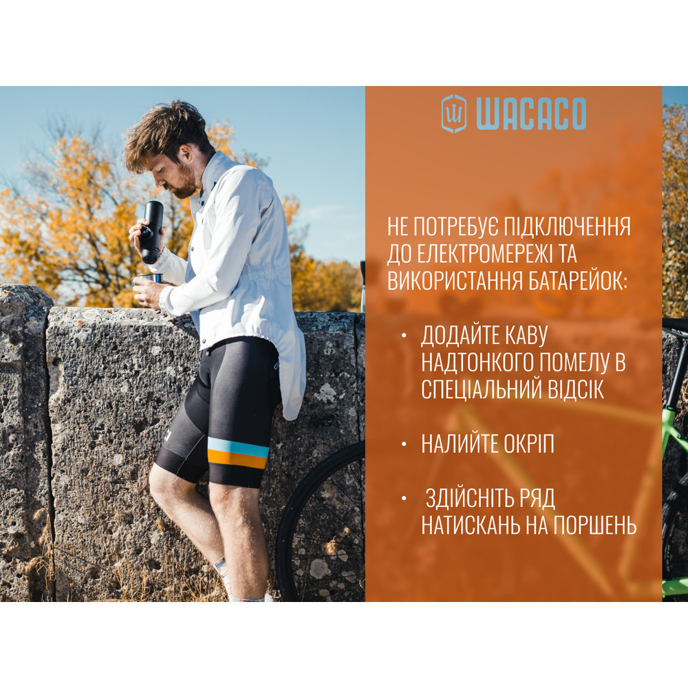 Еспресо кавоварка Wacaco Minipresso GR механічна (для меленої кави) Чорний Київ - фото 13