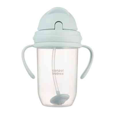 Поїльник-непроливайка Canpol babies з трубочкою і обтяжувачем, 270 мл, зелена (56/623_gre) Вінниця