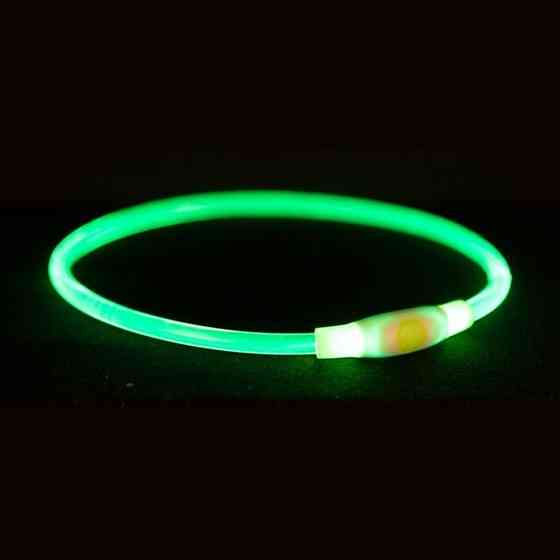 Ошейник Trixie Flash Light Ring USB для собак мигающий силиконовый зеленый размер S–M 35 см/8 мм Киев