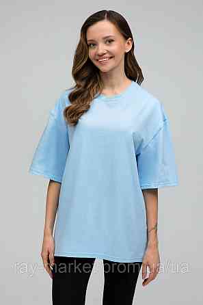 Футболка оверсайз RAY OVERSIZE жіноча блакитна (U0104W-Sky Blue) Київ