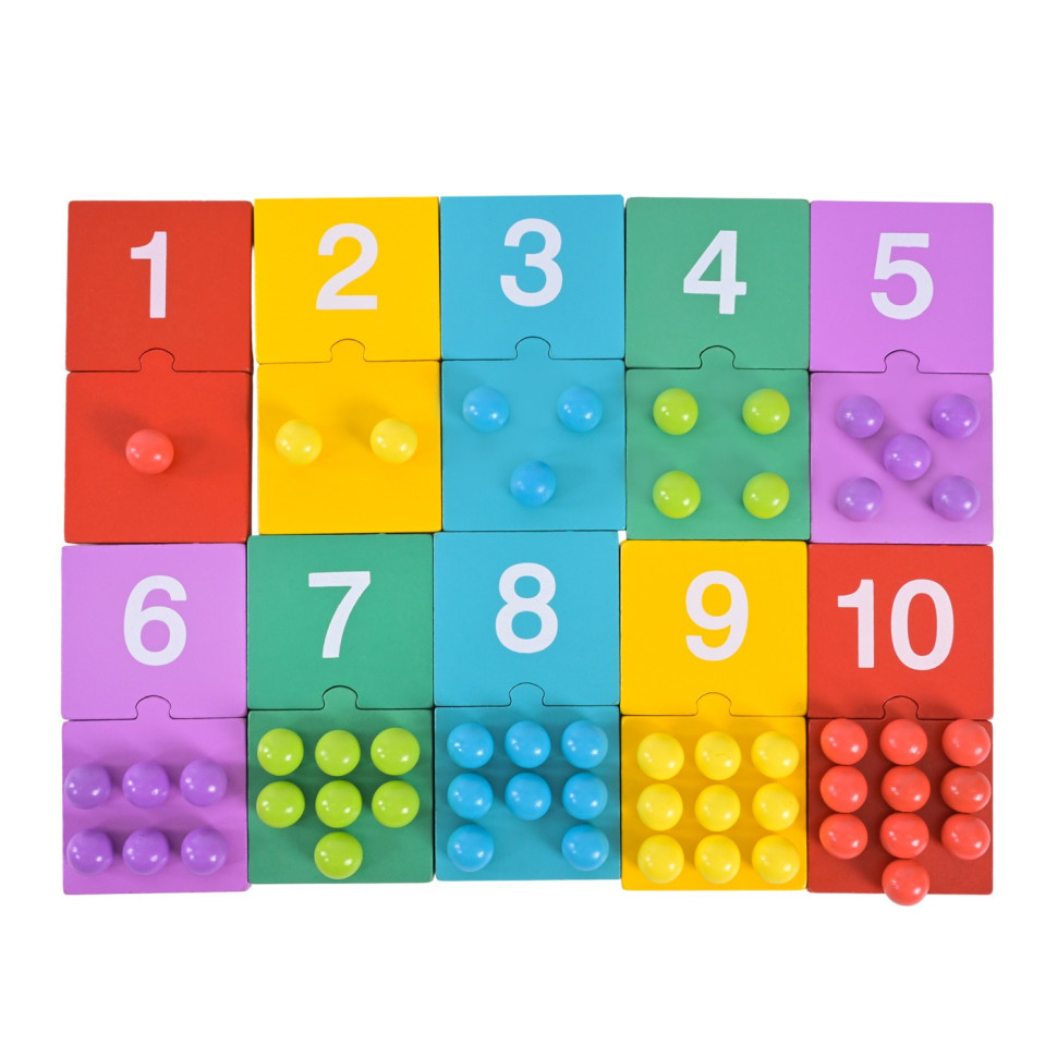 Дитяча дерев’яна іграшка "Цифри" C9412 пазли цифри, бусини Вінниця - фото 2