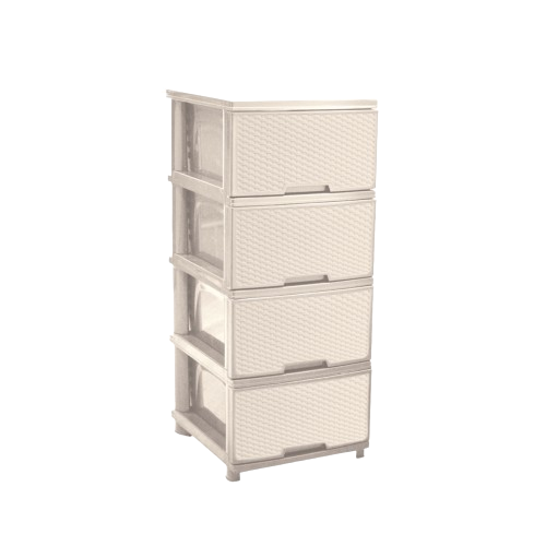Комод на 4 шухляди 46*39*96см пластик Ротанг крем Алеана Житомир - изображение 1