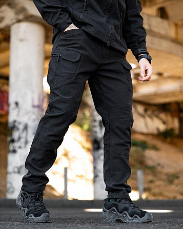Городские тактические штаны MAXIMUS софтшел black ПП7981 Киев - изображение 3
