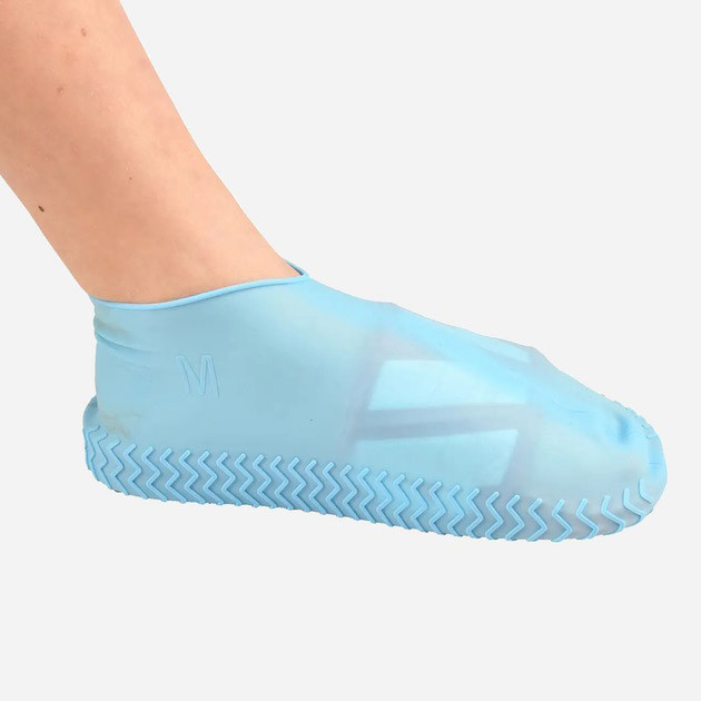 Многоразовые бахилы-чехлы L (41-45 размер) для обуви силиконовые от воды и грязи. Цвет: голубой AE-33 Ивано-Франковск - изображение 2