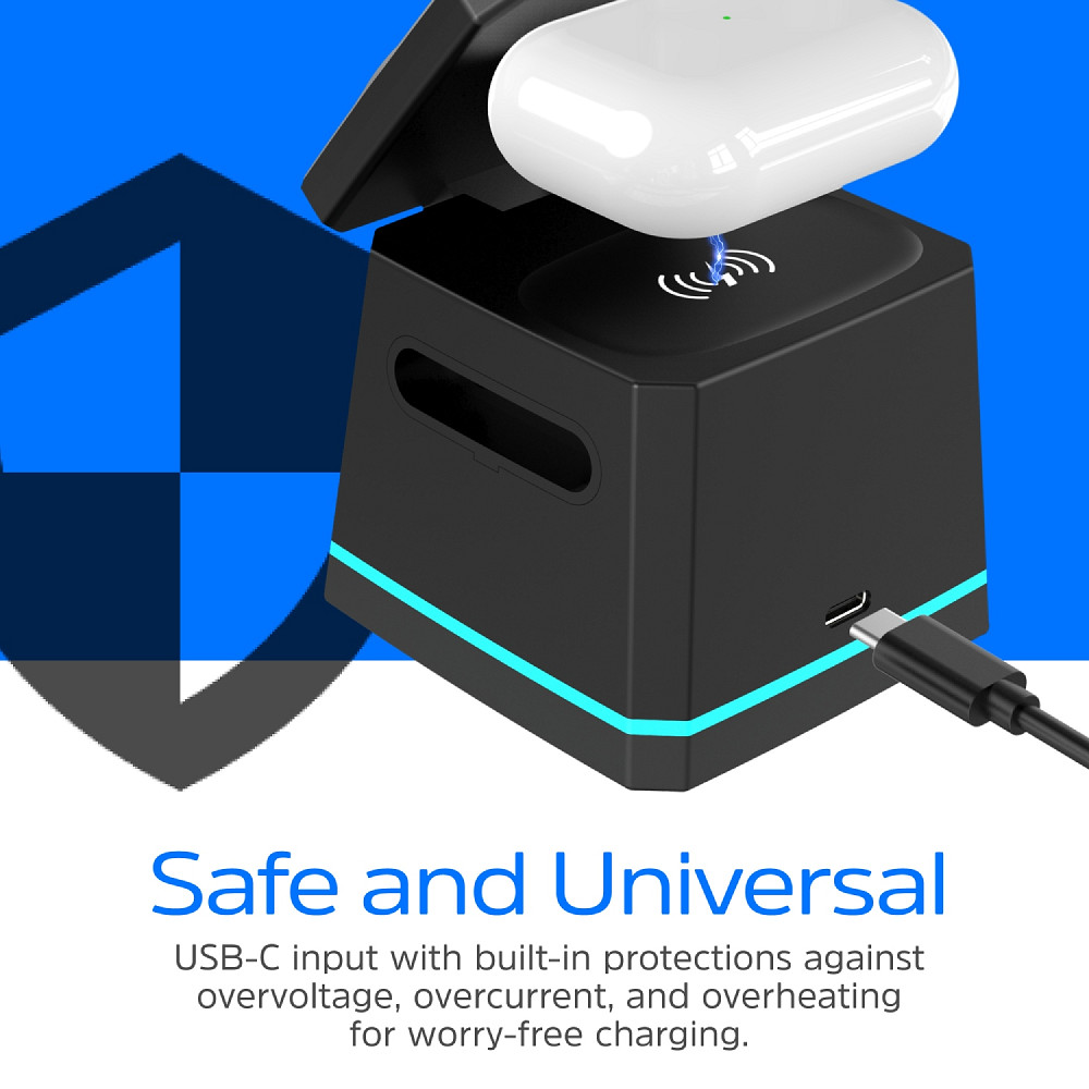 Зарядний пристрій 15W 3-in-1 Magnetic Wireless Fast Charger black Energizer Винница - изображение 8