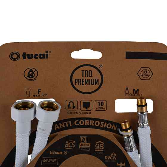 Шланг для змішувача TUCAI TAQ PREMIUM GRIF М10х1/2″ 0,4м. АНТИКОР. AСB ПАРА (Білий Мат) 209966 Киев