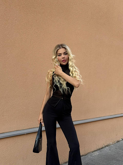 Жіночі обтислі штани кльош з ефектом стягування турецький біфлекс 46/48 Одеса - фото 3