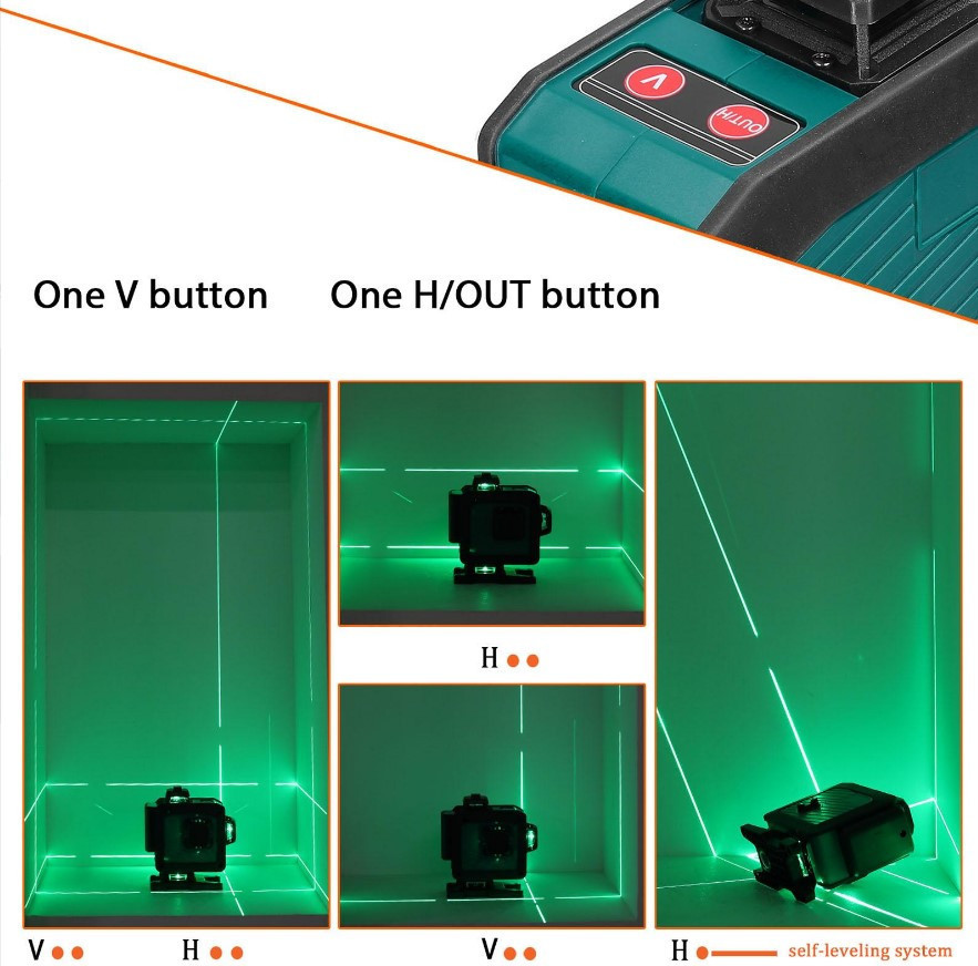Лазерный уровень BX-3314 16 линий 4D, самовыравнивание, IP54, аккумуляторный с пультом и штативом Одесса - изображение 3