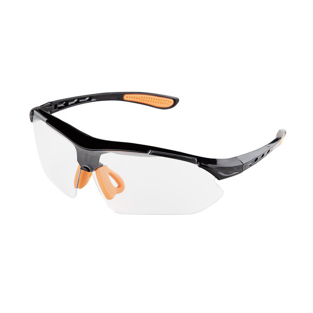Окуляри захисні, прозорі, лінзи полікарбонат, заушники чорні нейлонові, гумова накладка на ніс, захист від удару INTERTOOL SP-0092 Київ - фото 3