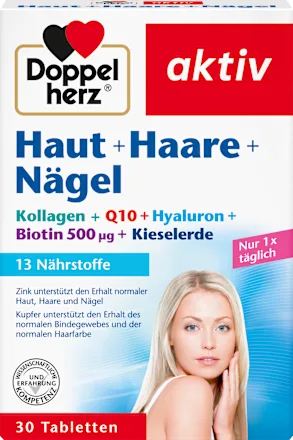 Doppelherz Haut + Haare + Nägel Tabletten (30 Stück), 19,9 g Таблетки для шкіри + волосся + нігті Львів