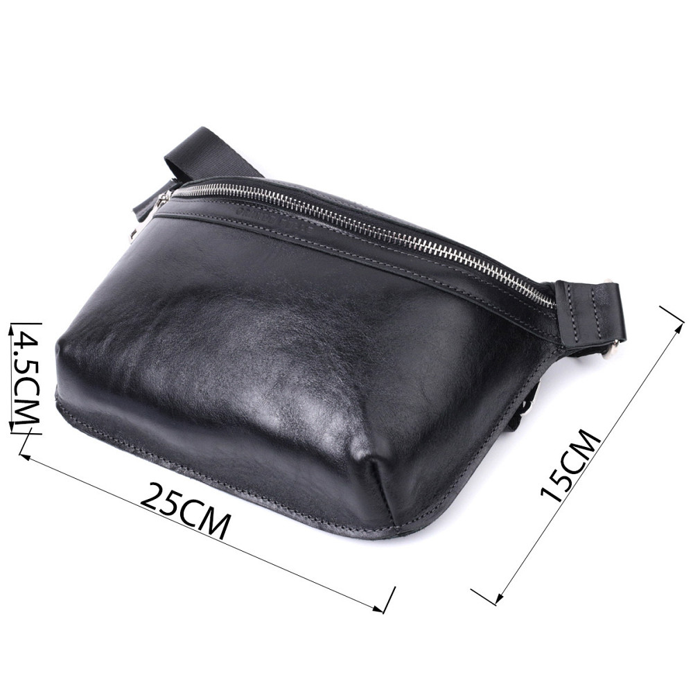 Кожаная бананка унисекс GRANDE PELLE 22813 Черный Киев - изображение 9