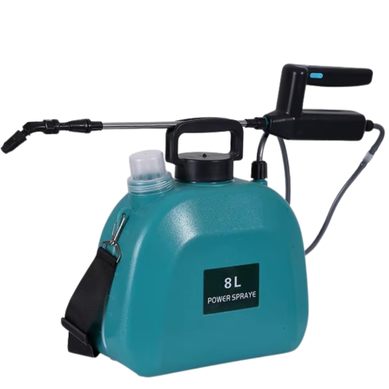 Ручний обприскувач акумуляторний на 8 літрів наплічний портативний для саду і городу садовий пластиковий бірюзовий Кам'янець-Подільський