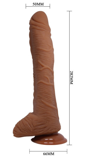 Фалоімітатор на присосці Baile Beautiful ALEX 10.6'' Brown, BW-008037NR-1 Sex Aura Київ - фото 7