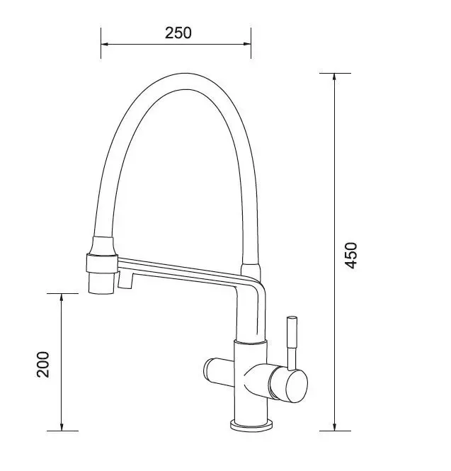 Змішувач для кухні з підключенням до фільтру GAPPO G4398-7 та гнучким виливом, чорний/хром Київ - фото 7