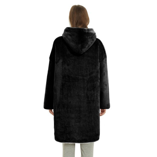 Толстовка плед для взрослых и детей, Двухсторонняя толстовка плед халат Новогодний с рукавами KO-19 Львов - изображение 1