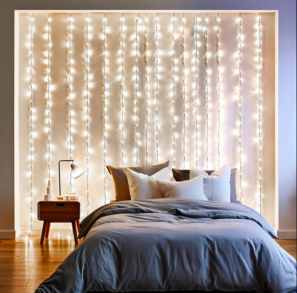 Гірлянда штора 3х3 м, 192 LED, білий провод Київ - фото 2