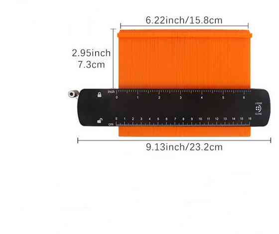 Контурный шаблон 6 дюймов, шаблон линейка, измеритель контура, (98745646) Киев