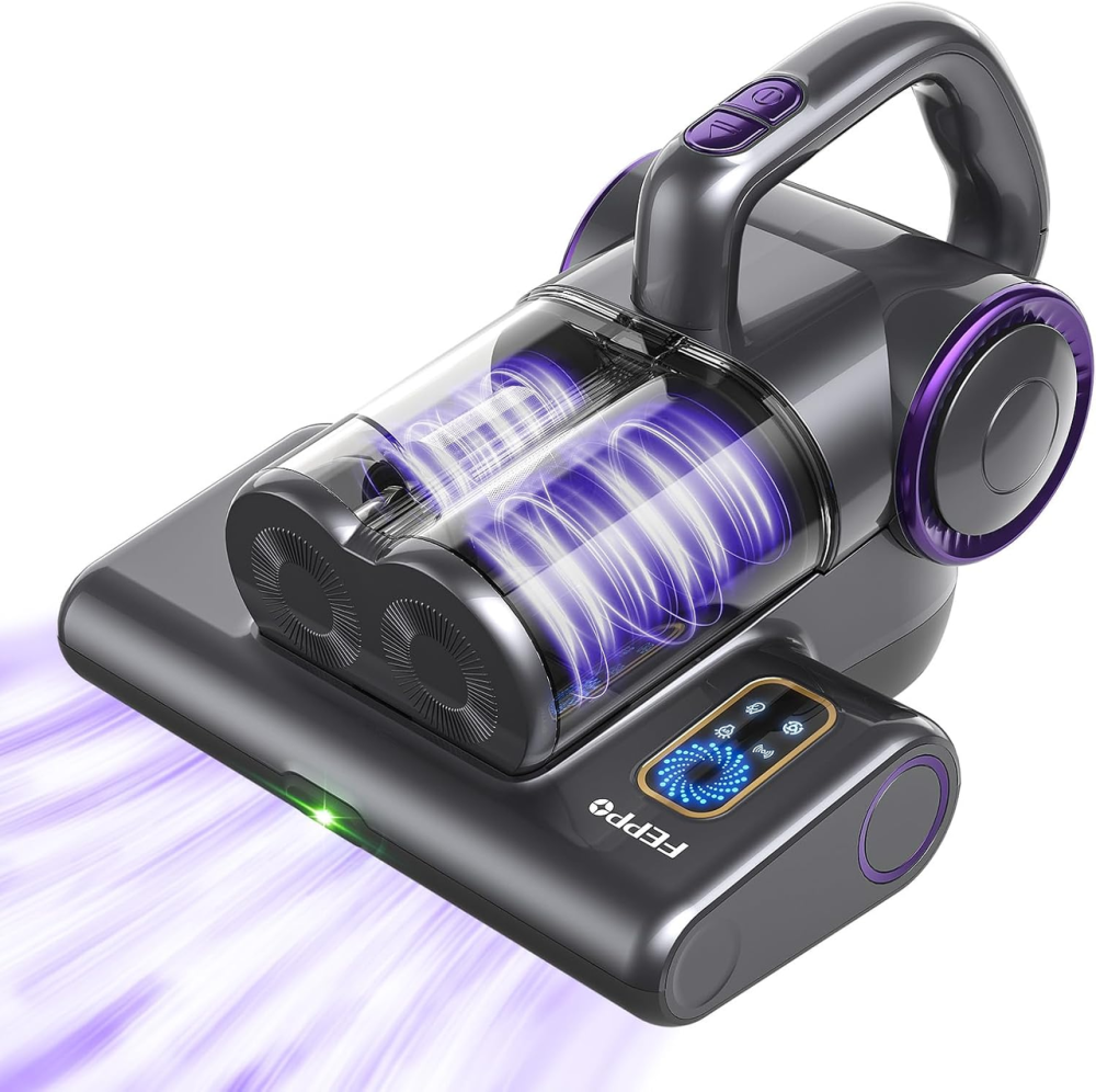 Пилосос для матраців FEPPO 500 Вт, 16 кПа, UV-C 253,7 нм, HEPA, нагрів 60°C, ультразвук 40 кГц, 30000 об/хв Київ - фото 2