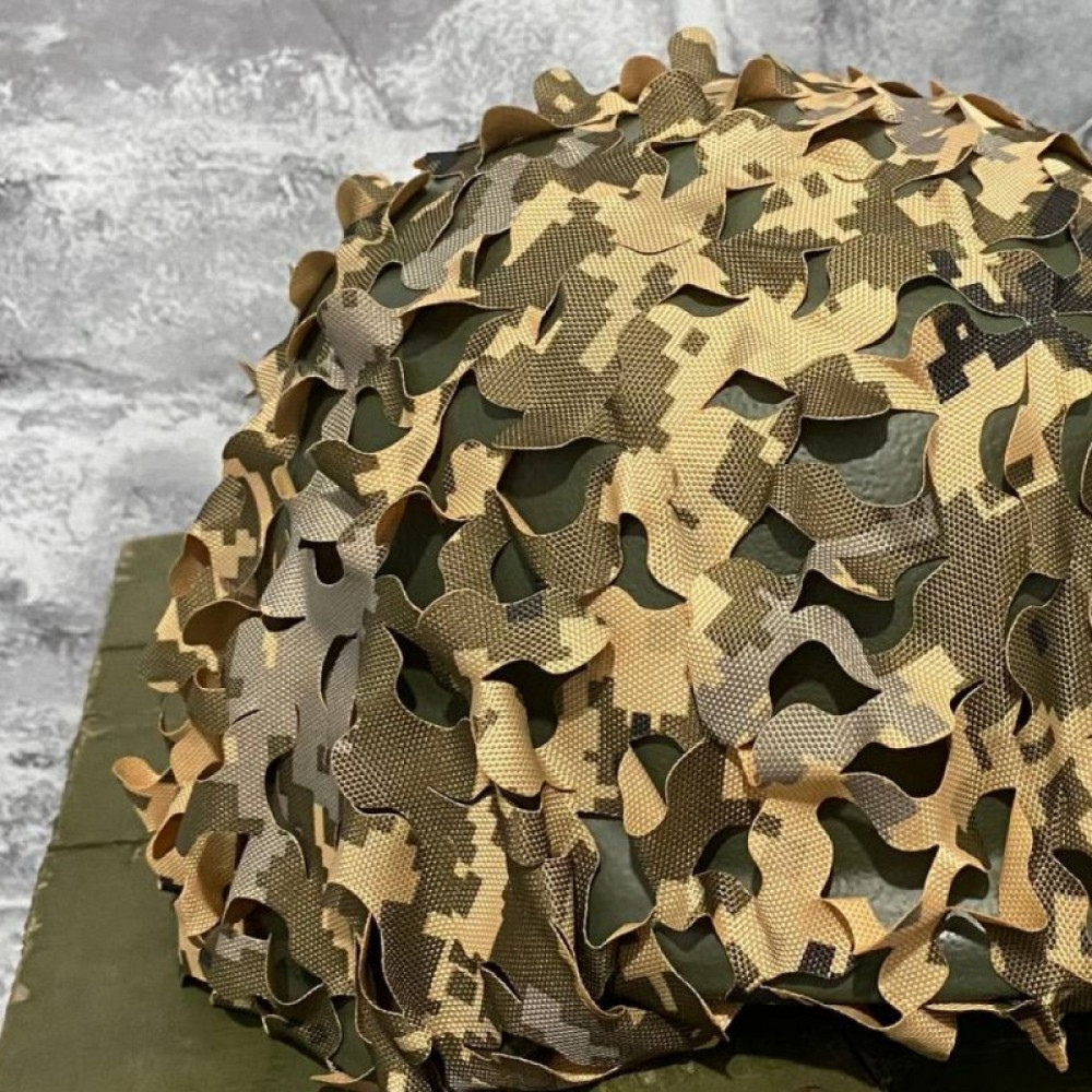 Кавер чохол для каски з прорізами Вільха маскувальний для шолому ЗСУ Піксель Одеса - фото 2