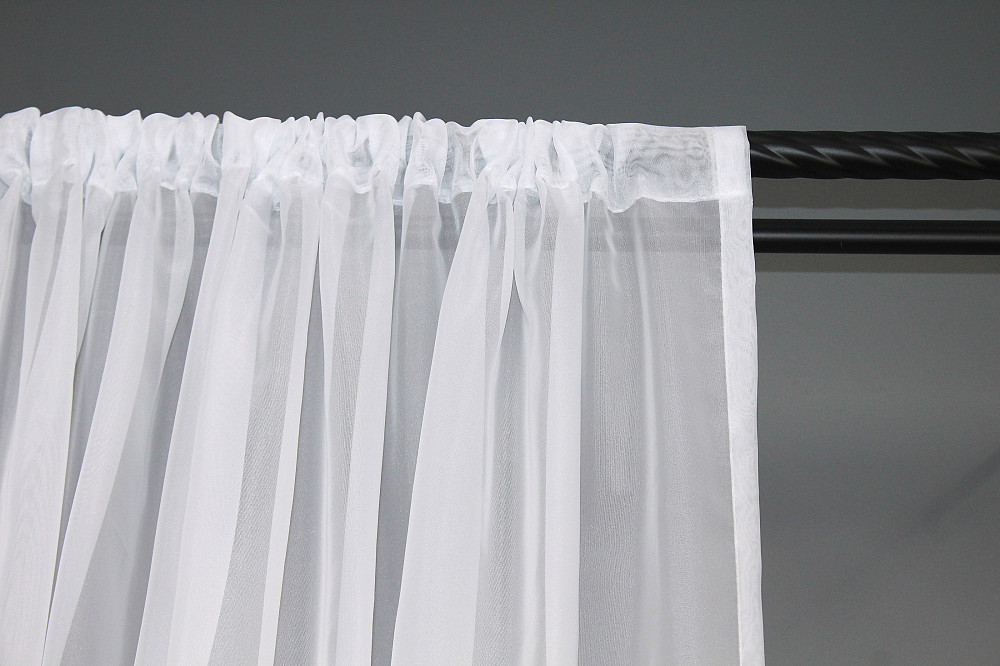 Тюль на трубу "Карман" VR-Textil н101 Шифон однотонний Білий 600х250 см (44-039) Київ - фото 7