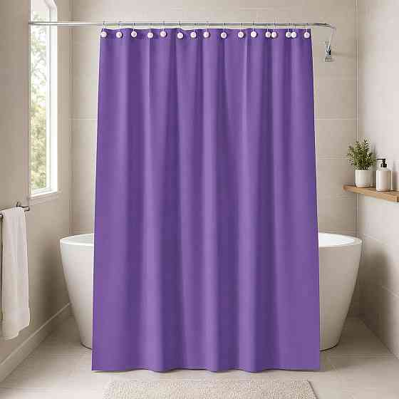 Шторка для ванной комнаты и душа Bathlux 180×180 см, занавеска для душа и ванной, водонепроницаемая, полиэстер, фиолетовая Каменец-Подольский