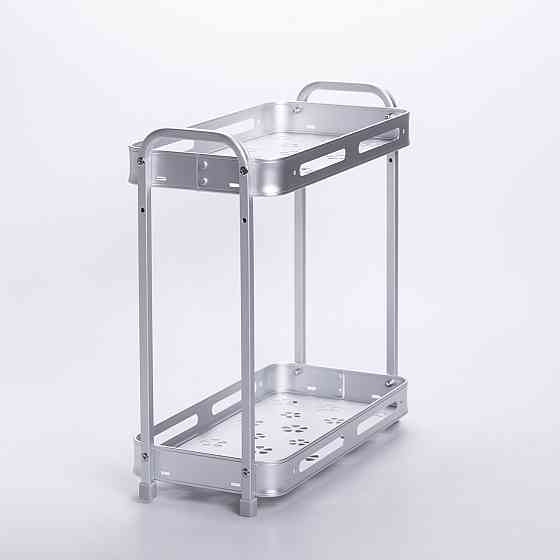 Двоярусна алюмінієва полиця для ванної 34×16×35 см Київ