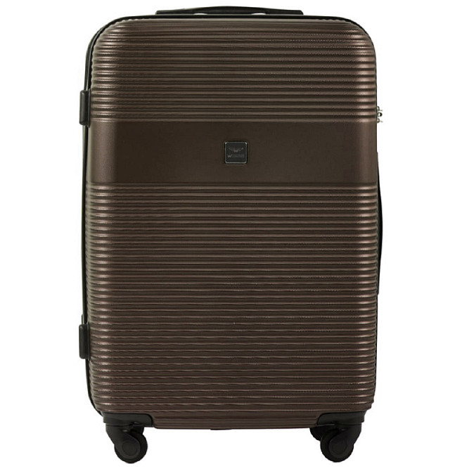 Валіза пластикова Wings 5398 середня 65 см коричнева Київ - фото 2
