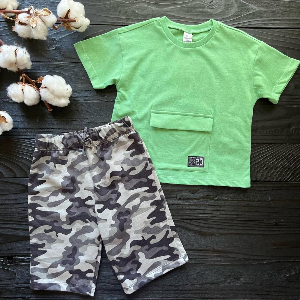 Дитячий Костюм для Хлопчика Футболка та Шорти Камуфляжні LC Waikiki 4-5 років (104-110см) Київ - фото 1