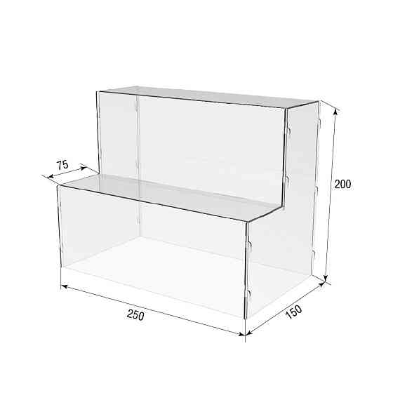 Товарна горка EKOSTAR на 2 сходи з акрилу 250x150x200 Київ