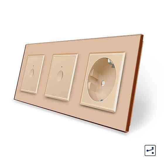 LIVOLO Сенсорний прохідний/перехресний вимикач Sense 2 сенсора (1-1) 1 розетка Livolo золотий с Коломия