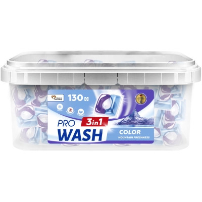 Капсулы для стирки Pro Wash Color Горная свежесть 130 шт. (4823128002291) Винница - изображение 1