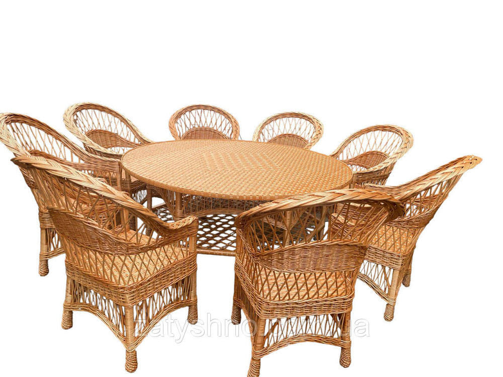 Меблі плетені з великим столом круглим Київ - фото 10