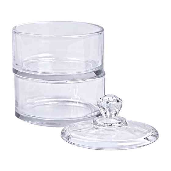 Yiwu Цукерниця двоярусна скляна см з кришкою кругла кругла HP-YH-23 Київ