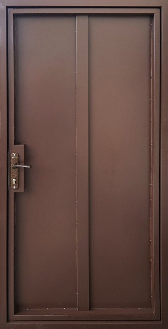 Двері металеві, однолистові Техно База, коричнева шагрень RAL 8017 Київ - фото 2