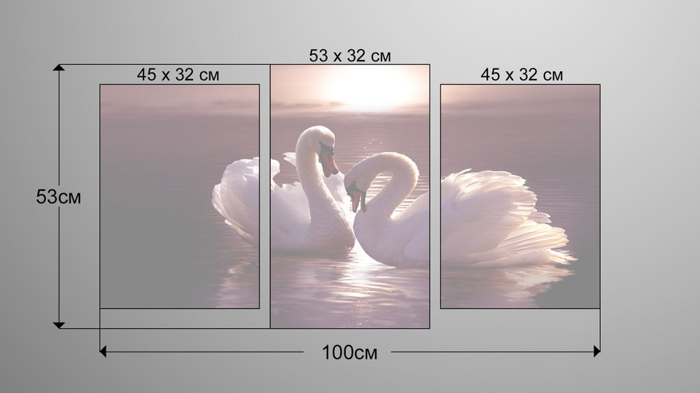Модульна картина Лебеді Art-124_3 Київ - фото 3