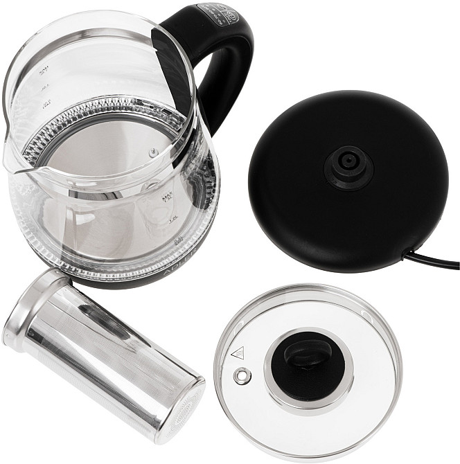 Електрочайник Adler AD 1299 1850-2200Вт/ 1.5л/ скло/ заварник/ встановлення температури/ чорний Вінниця - фото 8