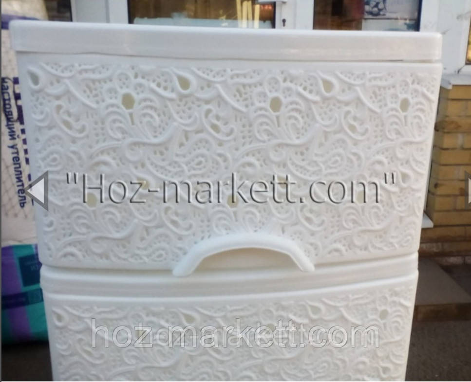 Тумбочка комод пластиковый белый на 5 ящика ажурный Харьков - изображение 9