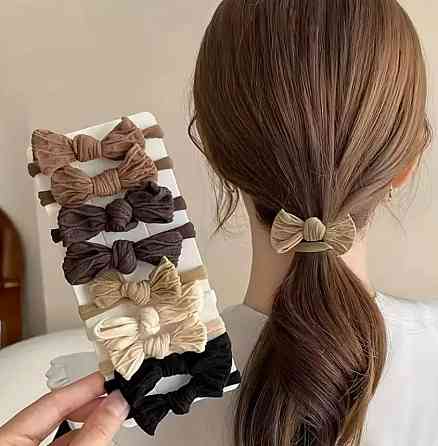 Набор резинок для волос с бантом – 10 шт, мягкие эластичные аксессуары Киев