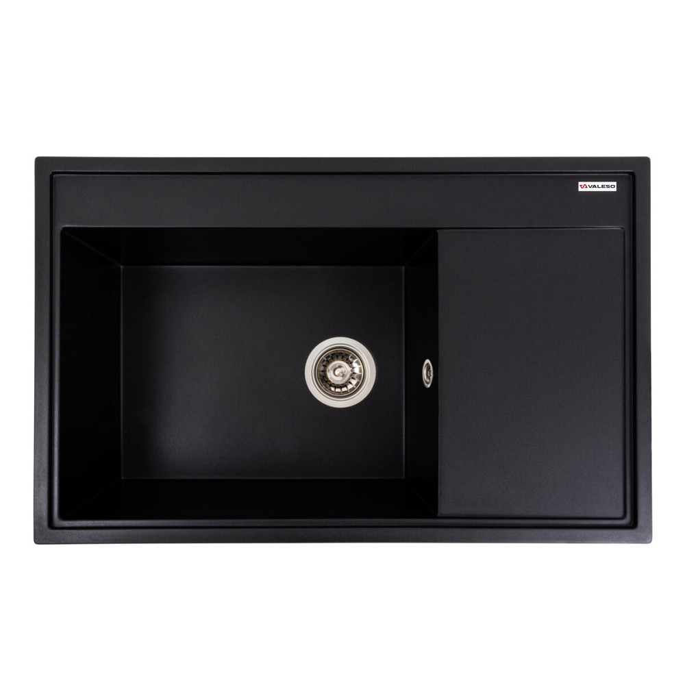 VALESO Гранітна мийка для кухні VALESO AZURIT 7950 матова Чорна Коломия - фото 7