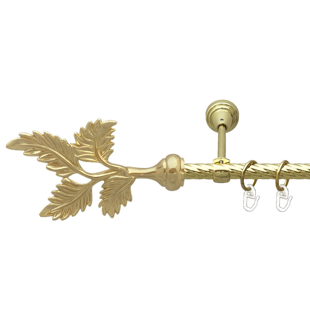 Карниз Orvit Папороть металевий однорядний відкритий скручена труба кільце металеве Золото 16 мм 300 см (00-00024843) Львів - фото 1